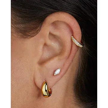 MILLA 14k Gold Huggie Earrings for Women – Trendy Style