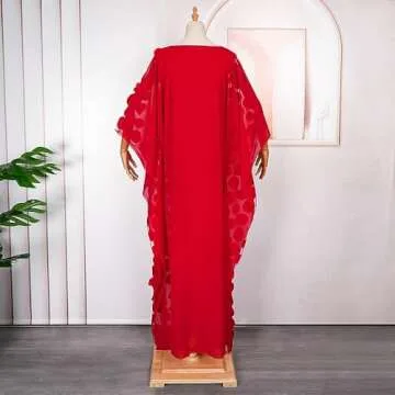 HD African Women Applique Flower Dress for Every Event