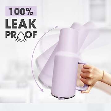 osse 40oz Tumbler with Handle and Straw Lid | Double Wall Vacuum Reusable Stainless Steel Insulated Water Bottle Travel Mug Cup | Modern Insulated Tumblers Cupholder Friendly (Orchid)