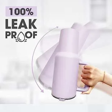 osse 40oz Tumbler with Handle and Straw Lid | Double Wall Vacuum Reusable Stainless Steel Insulated Water Bottle Travel Mug Cup | Modern Insulated Tumblers Cupholder Friendly (Orchid)