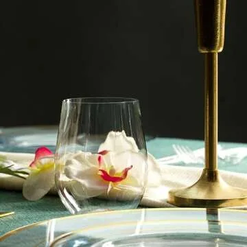 MUNFIX 48 Pack Plastic Stemless Wine Glasses - Shatterproof