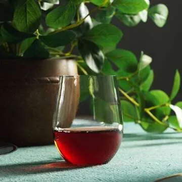 MUNFIX 48 Pack Plastic Stemless Wine Glasses - Shatterproof