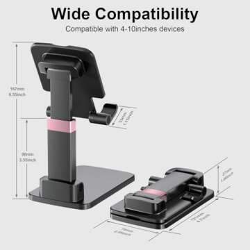 Adjustable Phone Stand for Desk, Portable Cell Holder
