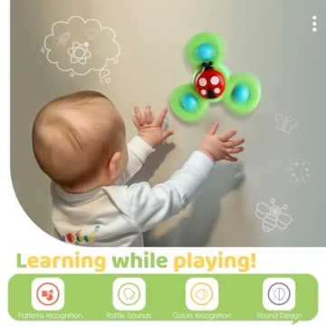 ALASOU Suction Cup Spinner Toys for Kids Ages 1-3
