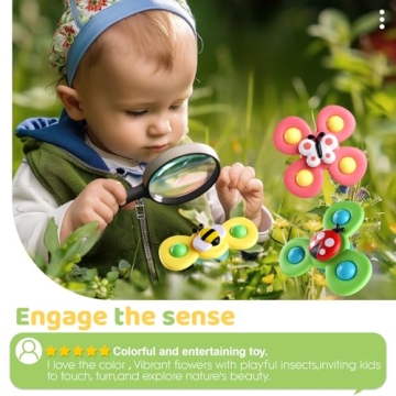ALASOU Suction Cup Spinner Toys for Kids Ages 1-3