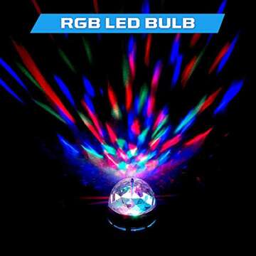 4 Pack Color Rotating Bulb E26, RGB Color Changing Party LED Bulbs Colored LED Strobe Light Bulb Multi Crystal Stage Lights for Disco, Birthday Party Club Bar for Parties, Photography