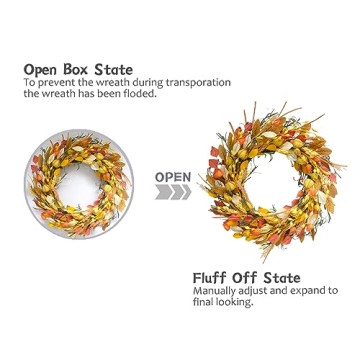 CIR OASES 24 inch Fall Wreath for Autumn Home Decor