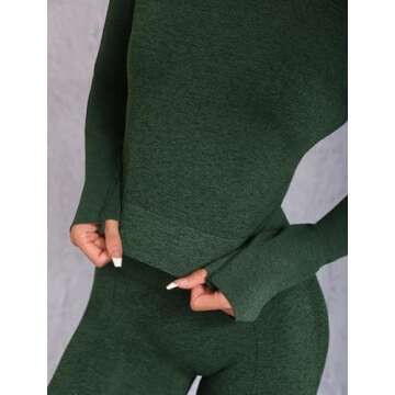 FRESOUGHT Women's Long Sleeve Crop Workout Top - Open Back