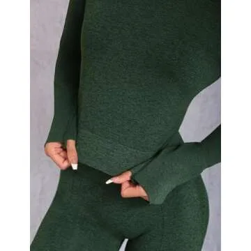 FRESOUGHT Women's Long Sleeve Crop Workout Top - Open Back