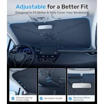 Zanch Car Windshield Sun Shade for Ultimate Heat Protection