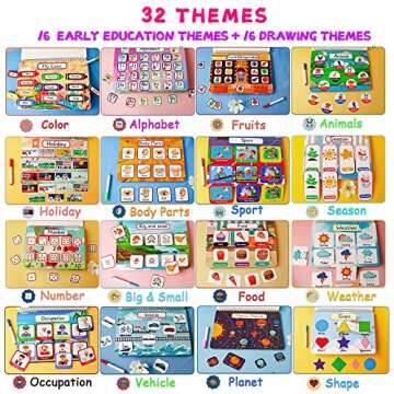 HeyKiddo Toddler Busy Book, New Upgraded Autism Toys for Kids, Preschool Activity Binder for Autism & Special Needs, Drawing/Educational Book for Home School Learning