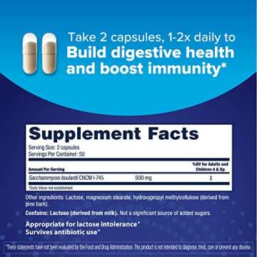 Florastor Daily Probiotic Supplement for Women and Men, Proven to Support Digestive Health, Saccharo...