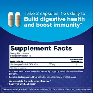 Florastor Daily Probiotic Supplement for Women and Men, Proven to Support Digestive Health, Saccharo...