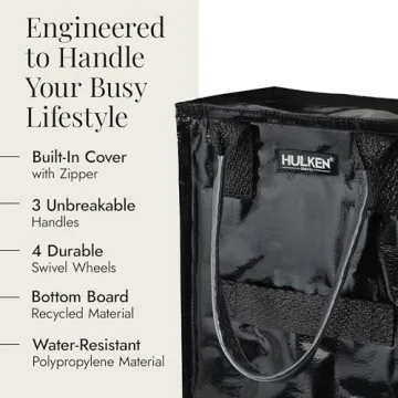 HULKEN Black Reusable Grocery Bag on Wheels