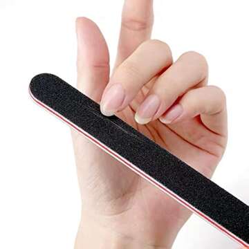 BTYMS 25 Count 180/240 Grit Nail Files for Natural Nails, Double Sided Emery Boards Fine Grit Nail Buffing Files