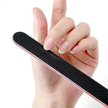 BTYMS 25 Count 180/240 Grit Nail Files for Natural Nails, Double Sided Emery Boards Fine Grit Nail Buffing Files