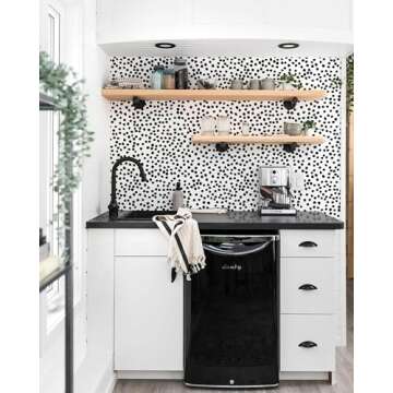 Jeweluck Peel and Stick Polka Dot Wallpaper for Home Decor