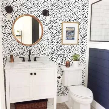 Jeweluck Peel and Stick Polka Dot Wallpaper for Home Decor