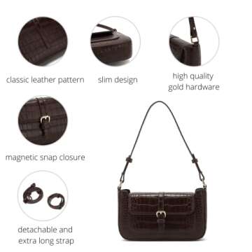 Scarleton Crossbody Bags for Women, Purses for Women, Lightweight Shoulder Bag Purse, Crossbody Bag with 2 Straps, H208721 - Brown