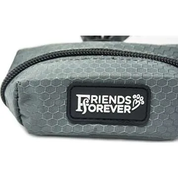 Friends Forever Dog Poop Bag Holder for Leash with Waste Bag Dispenser, Small Zipper Pouch with Dog Leash Attachment