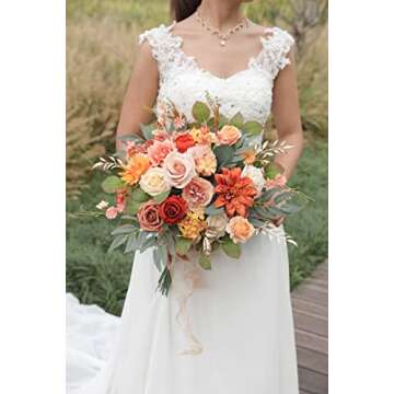 Serra Flora Artificial Flowers Combo Box Set Faux Flowers Bulk Flower Leaf with Stems for DIY Weddin...