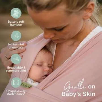 Boba Baby Wrap Carrier - Original Baby Carrier Wrap Sling for Newborns - Baby Wearing Essentials - Newborn Wrap Swaddle Holder, Newborn to Toddler Infant Sling (Serenity Bloom)