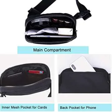 Everywhere Belt Bag,Unisex Fanny Pack with Adjustable Strap, Small Waist Pouch Crossbody Bag for Travel, Running and Hiking