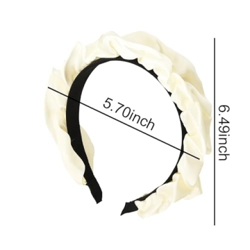 ShiQiao White Satin Wide Headband for Women - Fashionable Hair Accessories