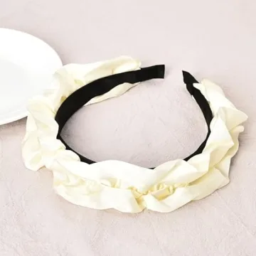 ShiQiao White Satin Wide Headband for Women - Fashionable Hair Accessories