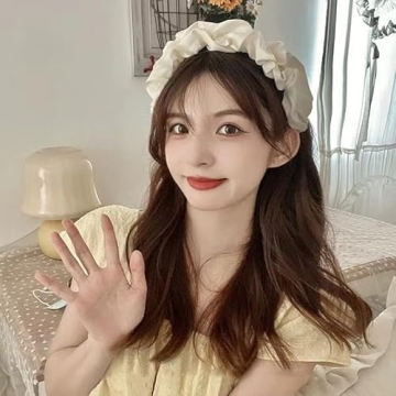 ShiQiao White Satin Wide Headband for Women - Fashionable Hair Accessories