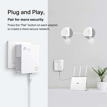 TP-Link Powerline Ethernet Adapter Starter Kit - AV1000 Gigabit Port, Plug&Play, Ethernet Over Power...