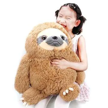 Winsterch Large Fluffy Sloth Stuffed Animal,Plush Stuffed Animals,Big Stuffed Plush Sloth Toy,Birthd...