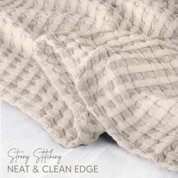 Utopia Bedding Khaki 100% Cotton Waffle Blanket 300 GSM [King - 90x108 Inch] Soft Lightweight Breathable Bed Blanket for All Season
