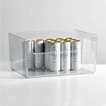 mDesign Large Modern Plastic Open Front Dip Storage Organizer Bin Basket for Bathroom Organization - Vanity Shelf, Cubby, Cabinet, and Closet Organizing Decor - Ligne Collection - 4 Pack - Clear