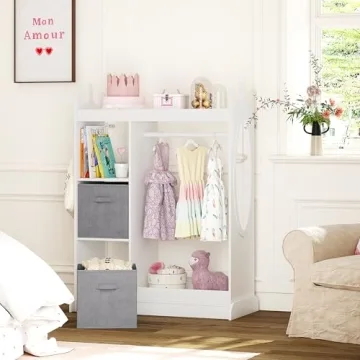 UTEX Kids Play Armoire with Mirror for Dress Up Fun