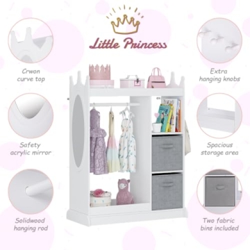 UTEX Kids Play Armoire with Mirror for Dress Up Fun