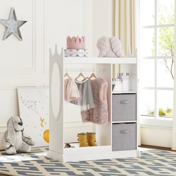 UTEX Kids Play Armoire with Mirror for Dress Up Fun