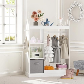 UTEX Kids Play Armoire with Mirror for Dress Up Fun