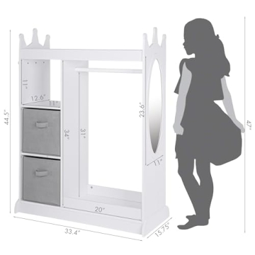 UTEX Kids Play Armoire with Mirror for Dress Up Fun