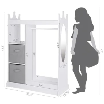 UTEX Kids Play Armoire with Mirror for Dress Up Fun