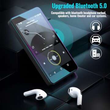 Kids MP3 Player with Parental Controls, Spotify Kids, Spotify, Audible, Amazon Music, 4.0" IPS MP4 Music Player Up to 256GB (Black)