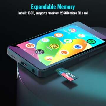 Kids MP3 Player with Parental Controls, Spotify Kids, Spotify, Audible, Amazon Music, 4.0" IPS MP4 Music Player Up to 256GB (Black)