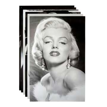 6 Pack Marilyn Monroe Poster Set, 11x17 Inch Black and White Pictures for Wall Art and Decor