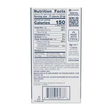 LILY'S Salted Almond Milk Chocolate Style No Sugar Added, Sweets Bars, 3 oz (12 Count)