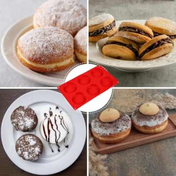 Muffin Top Pan, Silicone Egg Molds for Breakfast Sandwiches 3 Inch Round Silicone Egg Pan for Baking English muffins, Whoopie Pies, Corn Bread, Egg bites, Tarts 3 Pack