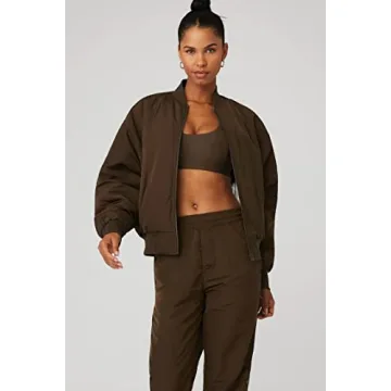 Stylish Alo Yoga Faux Fur Bomber Jacket for Women