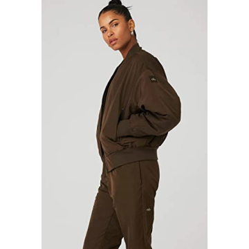 Stylish Alo Yoga Faux Fur Bomber Jacket for Women