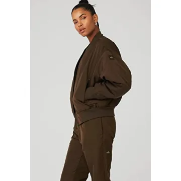 Stylish Alo Yoga Faux Fur Bomber Jacket for Women