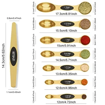 Magnetic Measuring Spoons Set - Dual-Sided for Accurate Measuring