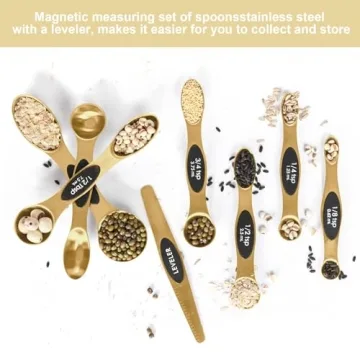 Magnetic Measuring Spoons Set - Dual-Sided for Accurate Measuring